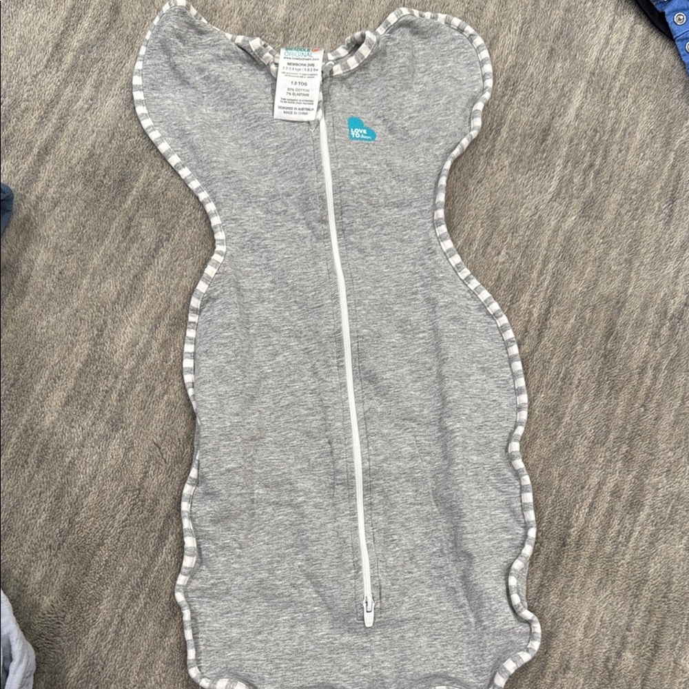 Love to Dream Gray Sleep Sack with Pom-Pom Trim